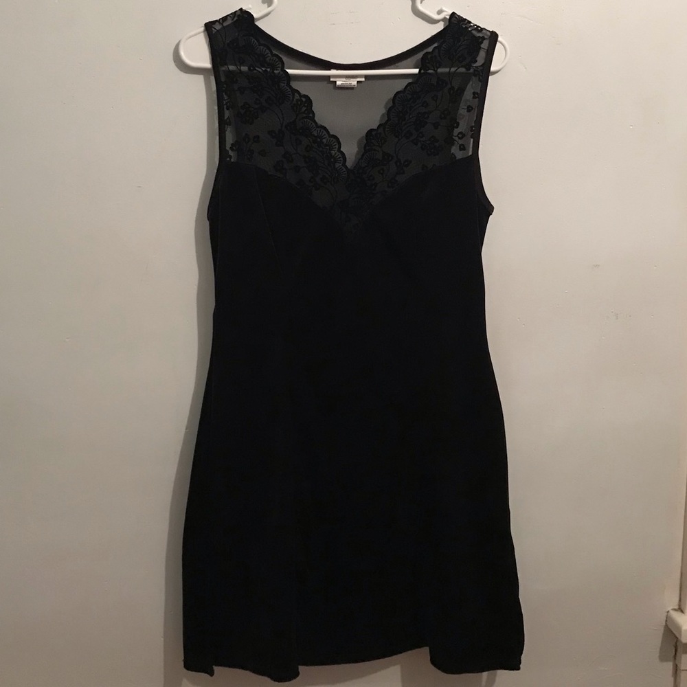 Vintage Velvet and Lace Dress, Size M